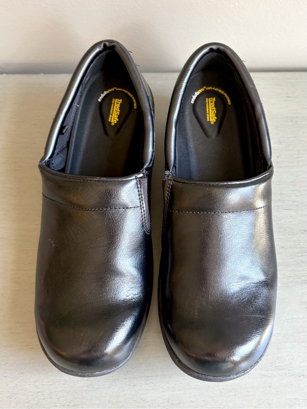 TredSafe Leather Black Comfort Clogs Oil Spill Resistant Work Shoes Women 10 - Picture 3 of 14